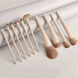 KissICON Ivory white Premium 10 Piece Makeup Brush Set Nylon Bristles