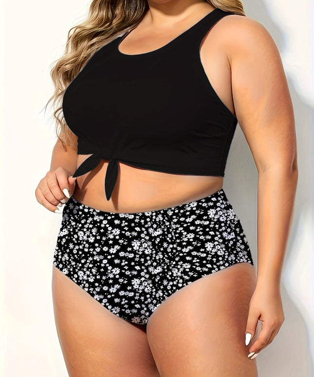 KissICON Iyunqing Chic Waist Tietop Swimsuit