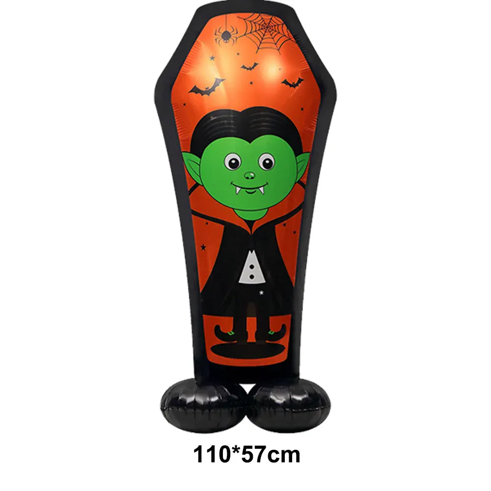 KissICON J / Other Halloween Party Decor Standing Inflatable Aluminum Foil Balloon Ghost Pumpkin Skull Haunted House Tombstone Skeleton Balloon