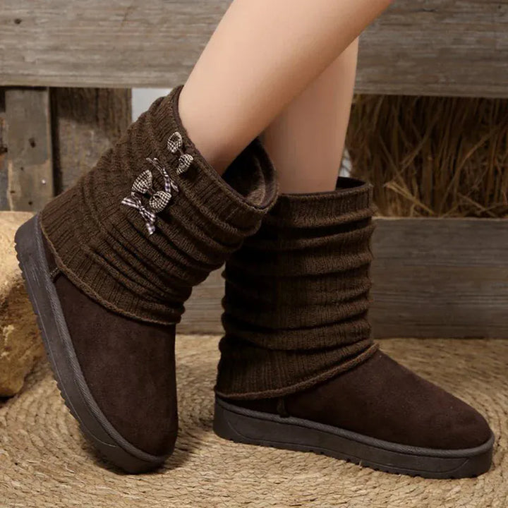 Japanese Style Bowknot Snow Boots Women Fashion Round