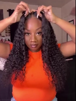 KissICON Jerry Curl Extensions 3 Bundles 5x5 Closure -
