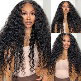 KissICON Jerry Curl Extensions 3 Bundles 5x5 Closure -