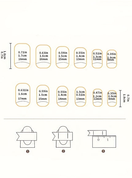 KissICON JJ-CW115 KissIcon 24Pcs Square Press On Nails Includes Glue