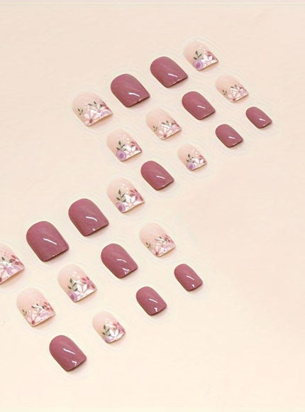 KissICON JJ-CW115 KissIcon 24Pcs Square Press On Nails Includes Glue