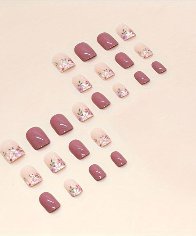 KissICON JJ-CW115 KissIcon 24Pcs Square Press On Nails Includes Glue