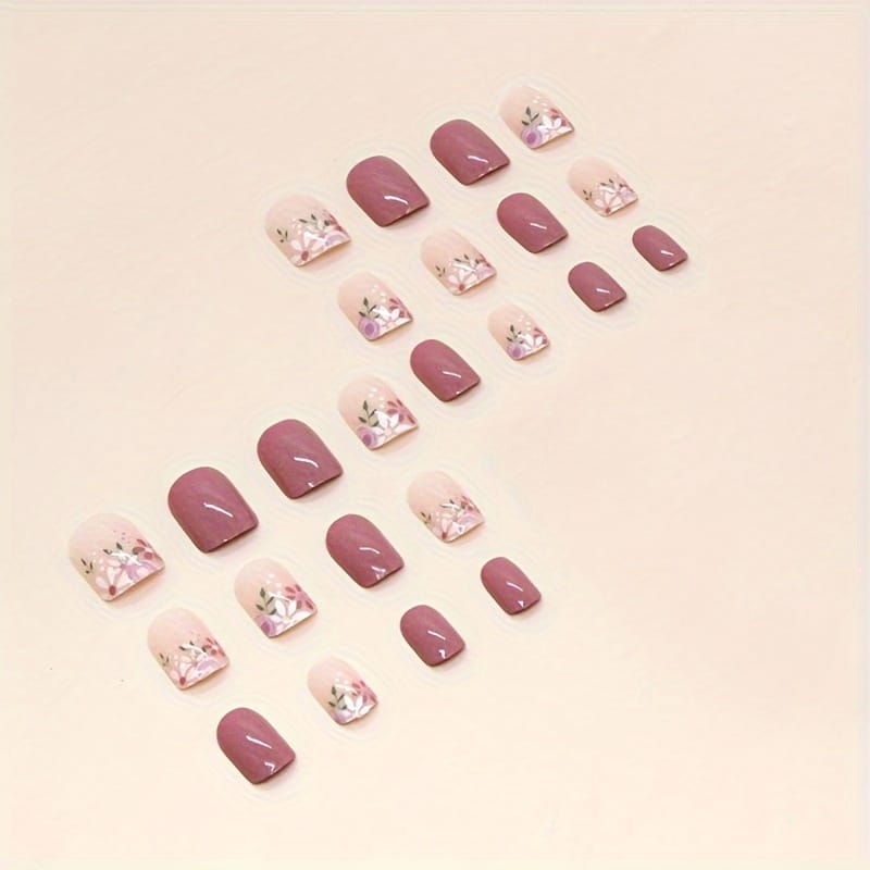 KissICON JJ-CW115 KissIcon 24Pcs Square Press On Nails Includes Glue
