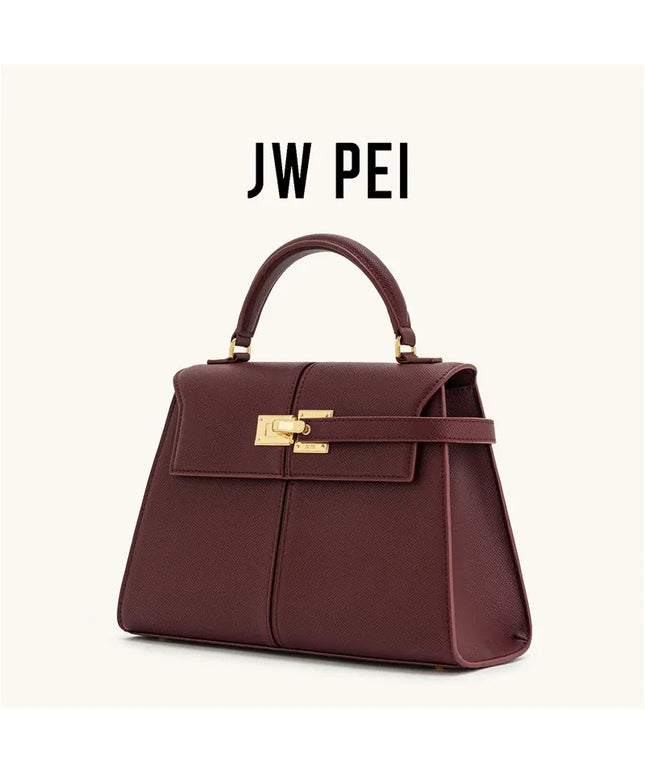 Dropshipman JW PEI Women's Handbag Elise Designer Fashion 2025 New Burgundy Handbag Large Square Crossbody Bag High-end Women's Bag