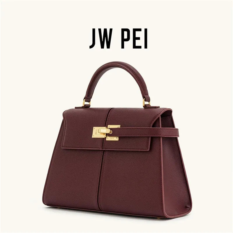 Dropshipman JW PEI Women's Handbag Elise Designer Fashion 2025 New Burgundy Handbag Large Square Crossbody Bag High-end Women's Bag