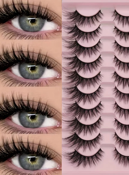 KissICON K-J-3 "10 Pairs In 1 Box" KissIcon 3D Plush Volume Lashes - Beginner Friendly