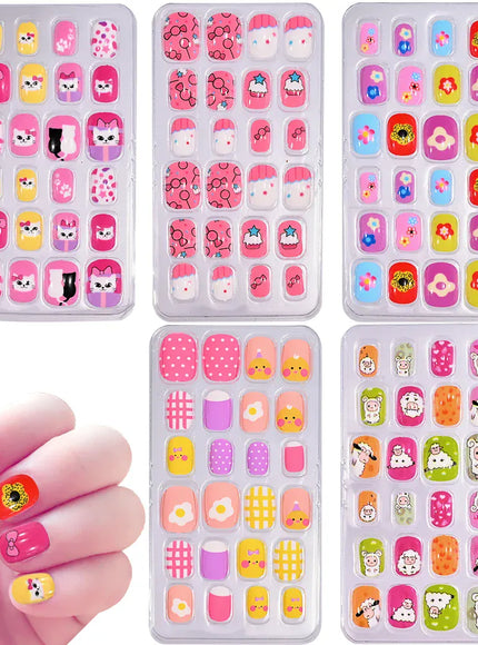 KissICON 💋 Kawaii Kids False Nails Set - Self-Adhesive