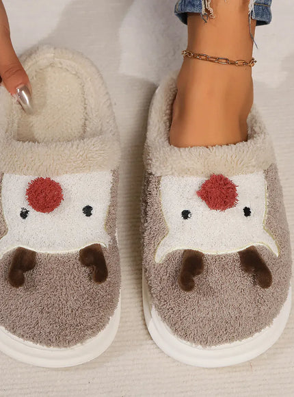 KissICON Khaki / 36-37 / CHINA Smile PoP Cute Women Slippers Indoor Fuzzy Women
