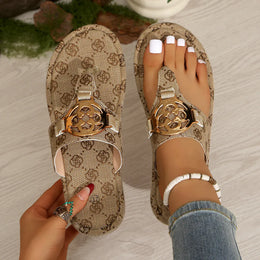 KissICON Slides Khaki / 37 Summer Platform Beach Slides for Women