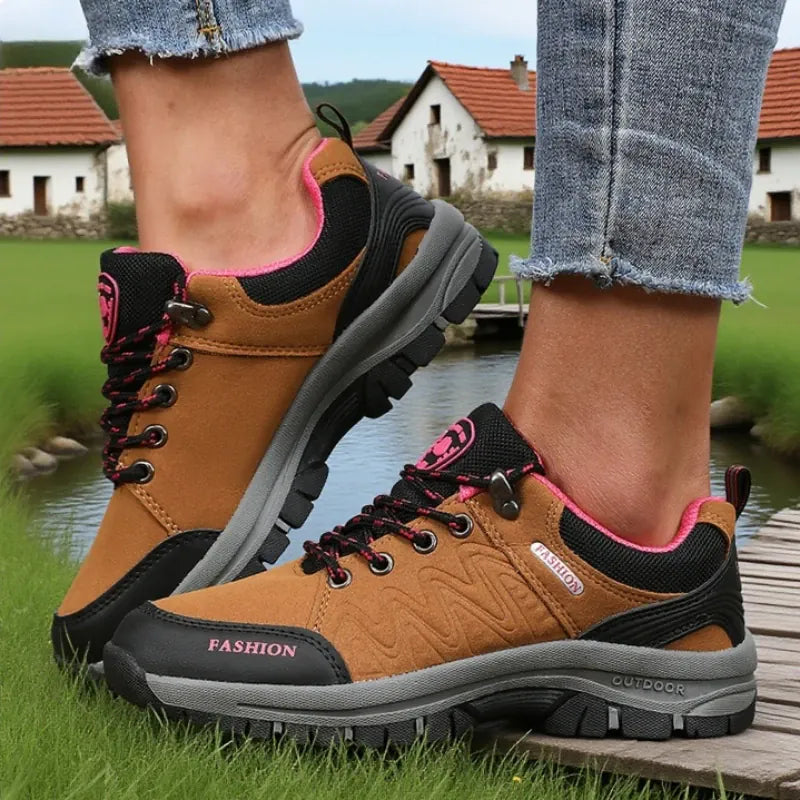 Dropshipman Khaki / 41 Fashionable Women's Sneakers Luxurious Platform Waterproof Design Off-road Hiking Shoes Breathable Outdoor Camping Running Shoes