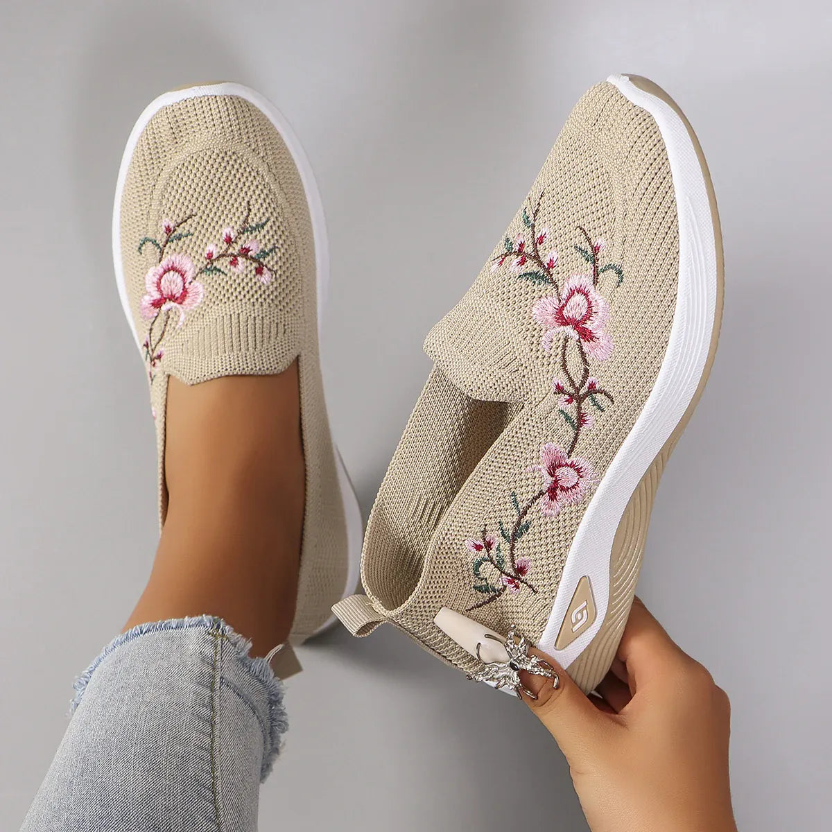 Dropshipman Khaki / 41 Women's summer breathable mesh flat shoes women's shoes casual sneakers shoes, clearance free shipping