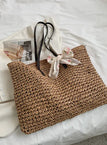 khaki add ribbon / 40x16x35cm