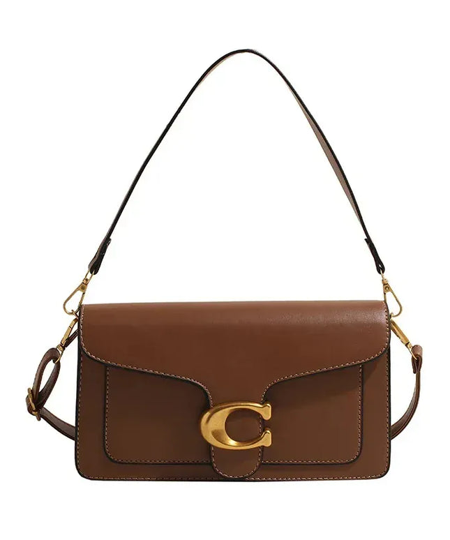 KissICON Khaki Chic Minimalist Square Commuter Shoulder Bag