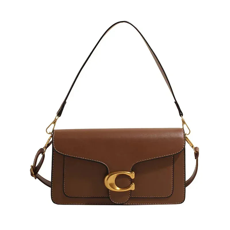 KissICON Khaki Chic Minimalist Square Commuter Shoulder Bag
