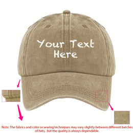 KissICON Khaki Custom ChalkStyle Text Washable Twill Baseball Cap