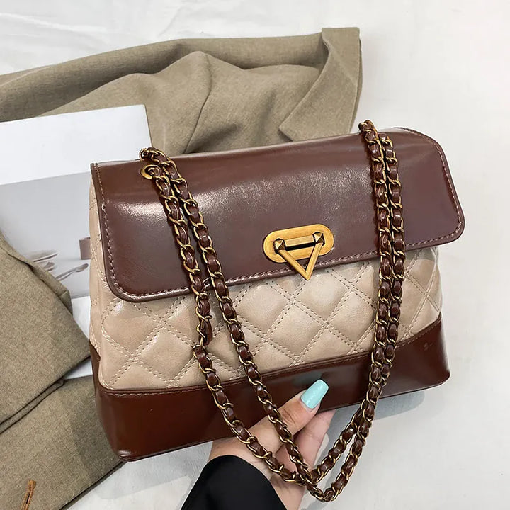 Handbags Textured Large-capacity Messenger Rhombic Chain Shoulder