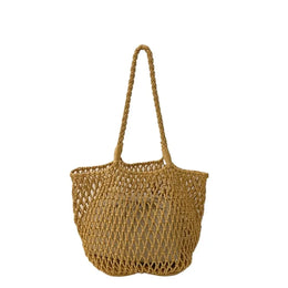 KissICON Khaki Hollow Inner Pocket Cotton Rope Seaside Beach