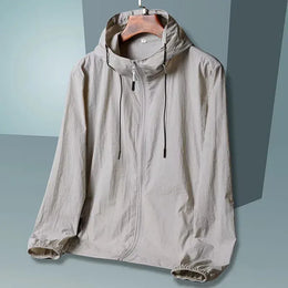 KissICON Khaki / M For 165CM 50Kg 2025 Quick Dry Sun Protection Hooded Windbreaker Jacket