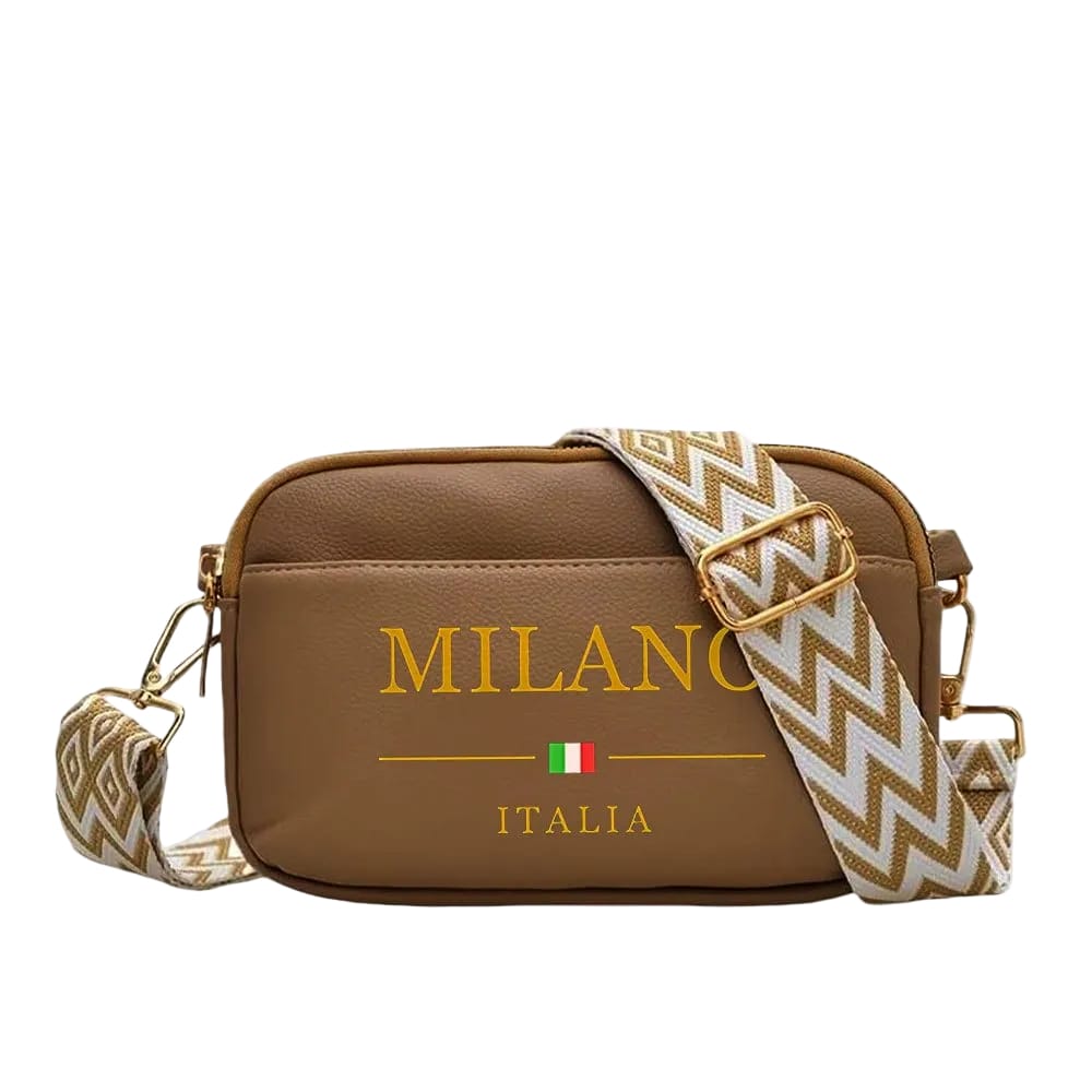 KissICON Khaki / One Size Da Milano Chic Minimalist Portable Crossbody Bag
