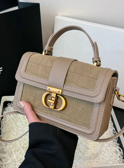 KissICON Khaki Small Square Is Popular Advanced Texture Light