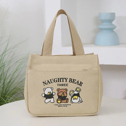 KissICON khaki Stain-resistant Lunch Tote – Reinforced Canvas Work