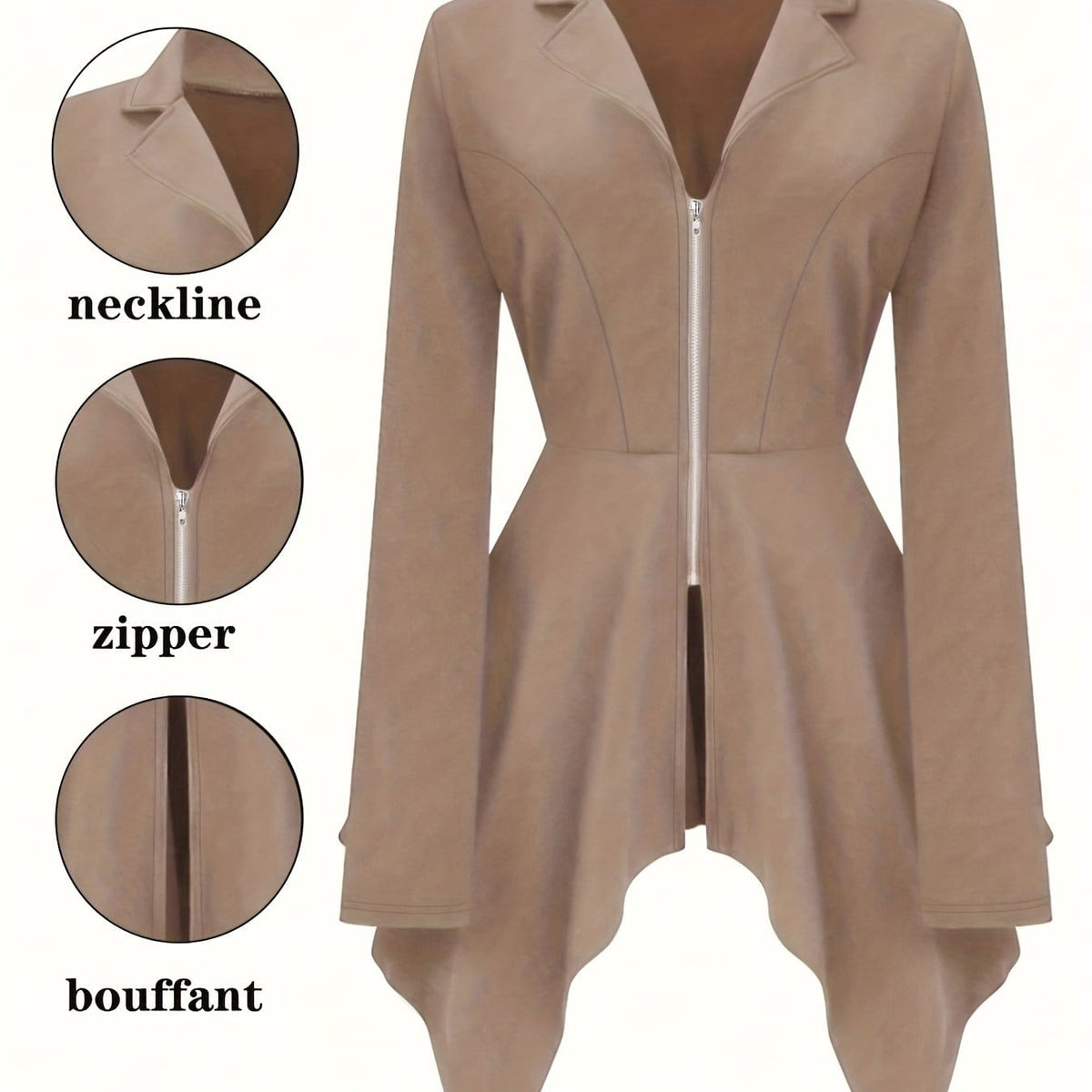KissICON Khaki / UK 16 Chic Curve Oversized Collar Blazer – Everyday