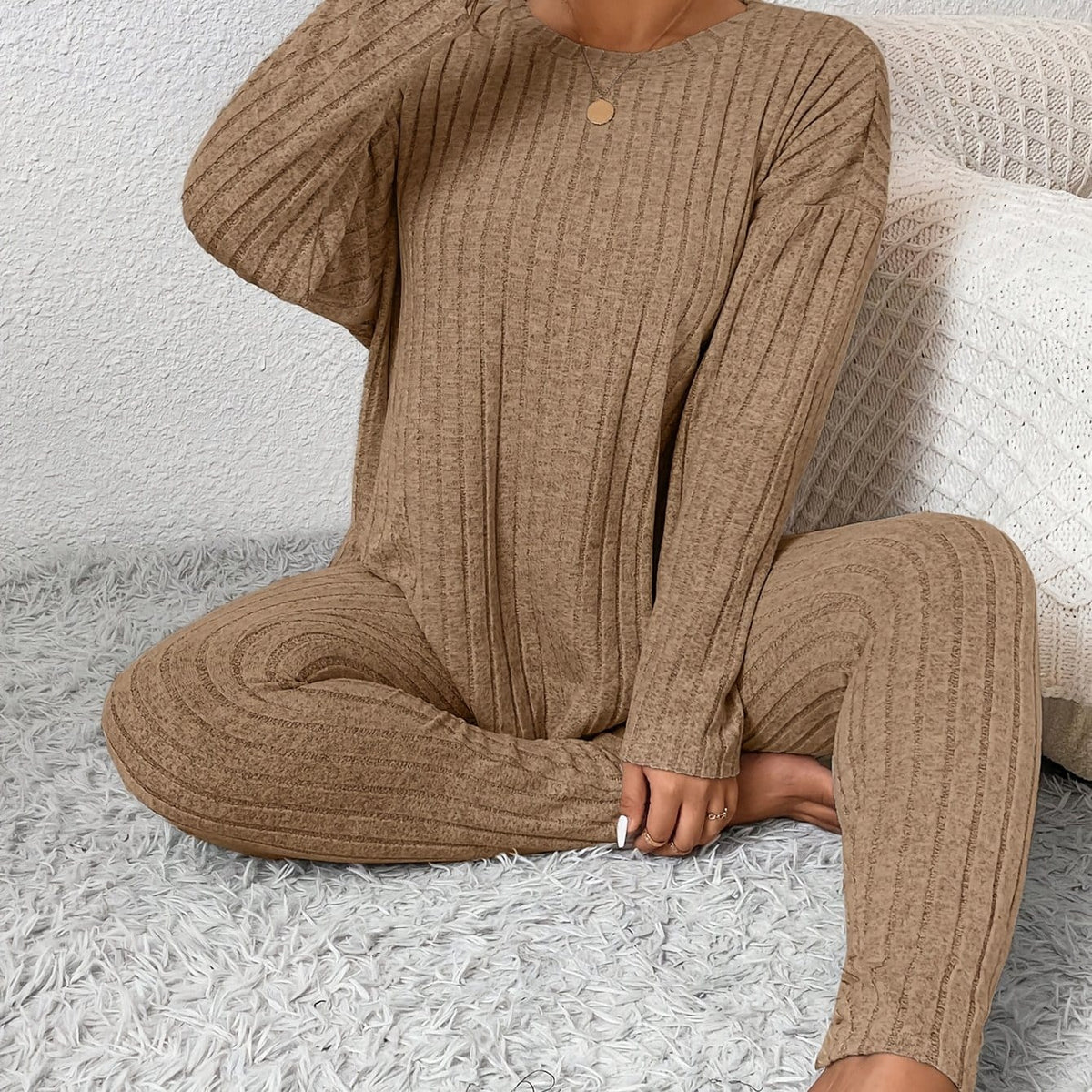 jkthpu-45 Khaki / UK 18 Autumn and Winter Large Size Slimming Long Sleeve