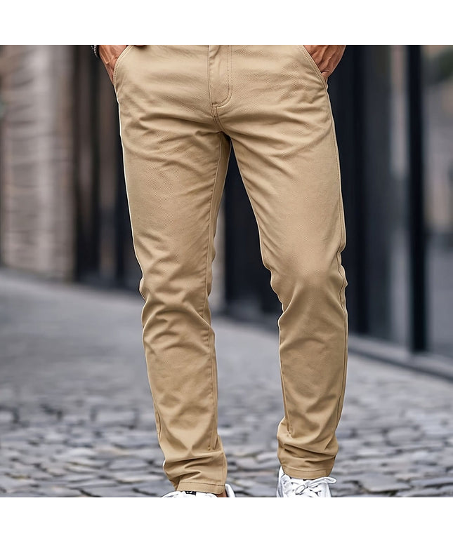 KissICON Khaki / UK 28 Mens WrinkleFree Loose Fit Summer Stretch Dress Pants