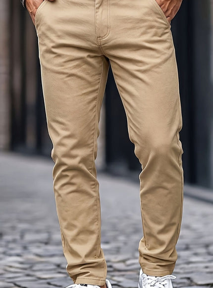 KissICON Khaki / UK 28 Mens WrinkleFree Loose Fit Summer Stretch Dress Pants