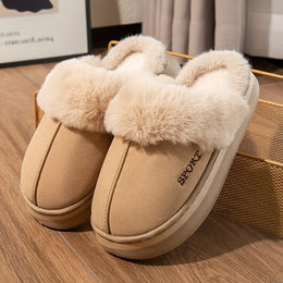 jkthpu-45 Khaki / UK 3.5-4 Cozy Faux Fur SlipOn Slippers for Warm IndoorOutdoor Comfort