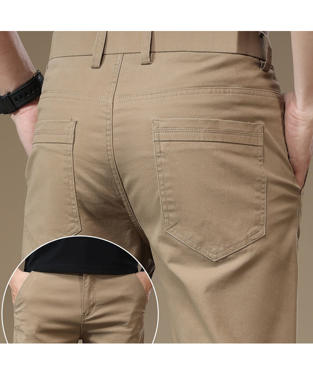 KissICON Khaki / UK 30 Mens Slim Fit Stretch Business Casual Pants