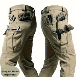 KissICON Khaki / UK 31 Durable MultiPocket Mens Outdoor Work  Tactical Trousers