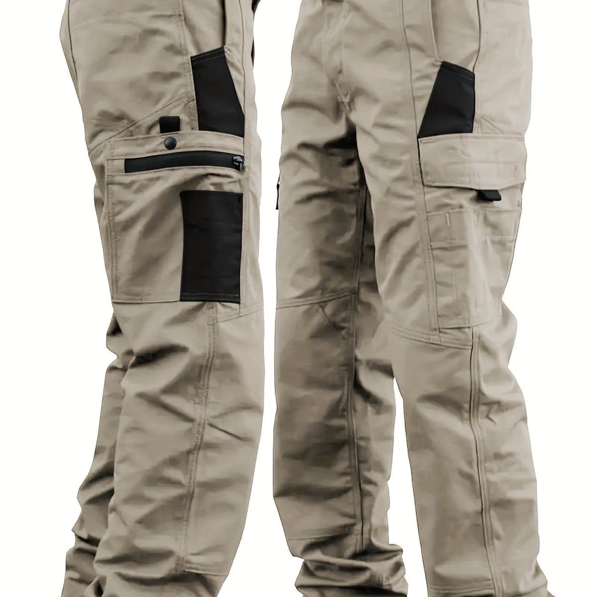 KissICON Khaki / UK 31 Durable Tactical Cargo Pants MultiPocket AllSeason Professional Style