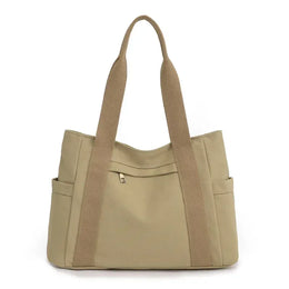 KissICON Khaki Women's Handbag – Fashionable Canvas Top-handle