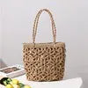 KissICON Khaki Women's Handbag – Woven Hollow Shoulder