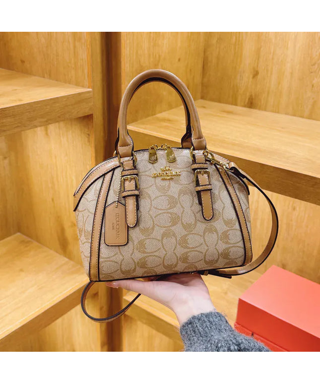 KissICON Handbag Khaki Women's Retro Shell Bag – Luxury Printed Leather Crossbody & Shoulder Handbag