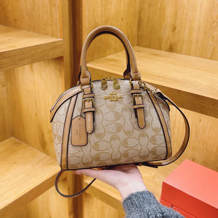 Women's Retro Shell Bag – Luxury Printed Leather Crossbody & Shoulder Handbag