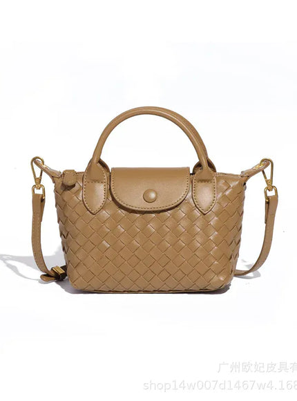 KissICON Khaki Woven Small Jiaozi Texture Popular Advanced Shoulder