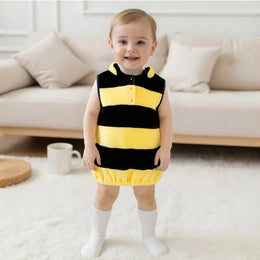KissICON Kid Halloween Costume Sleeveless Striped Hooded Vest with Wings Cosplay Bee Costume