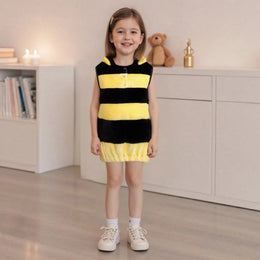 KissICON Kid Halloween Costume Sleeveless Striped Hooded Vest with Wings Cosplay Bee Costume