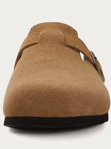 KissICON Kidmi Suede Cork Clogs Comfy Leather Slipon Beach Sandals