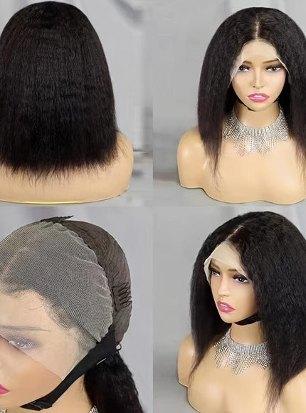 KissICON Kinky Straight Bob Wig 13x4 Lace