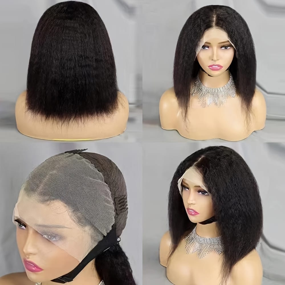 KissICON Kinky Straight Bob Wig 13x4 Lace