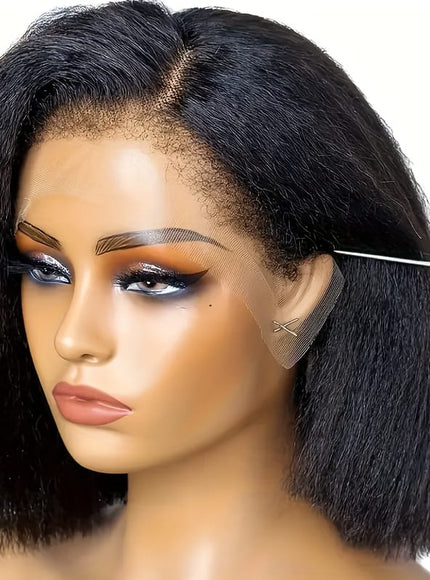 KissICON Kinky Straight Bob Wig 13x4 Lace