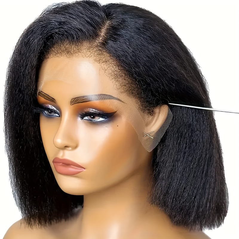 KissICON Kinky Straight Bob Wig 13x4 Lace