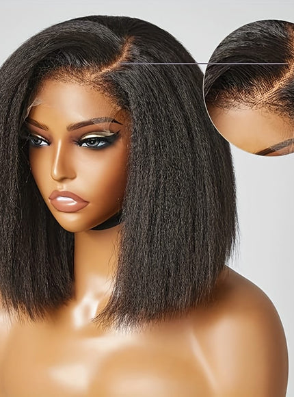 KissICON Kinky Straight Bob Wig 13x4 Lace