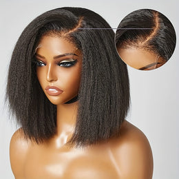 KissICON Kinky Straight Bob Wig 13x4 Lace